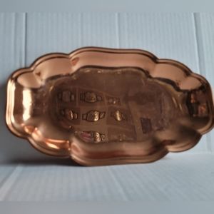 Vintage Coppercraft Guild Scalloped Edge Copper Plate/Tray 12" Wide
